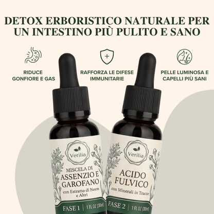 Verilia® GutCleanse – Kit Pulizia Intestinale in 2 Fasi – Detox Naturale a Base di Erbe per un Intestino Più Pulito e Sano