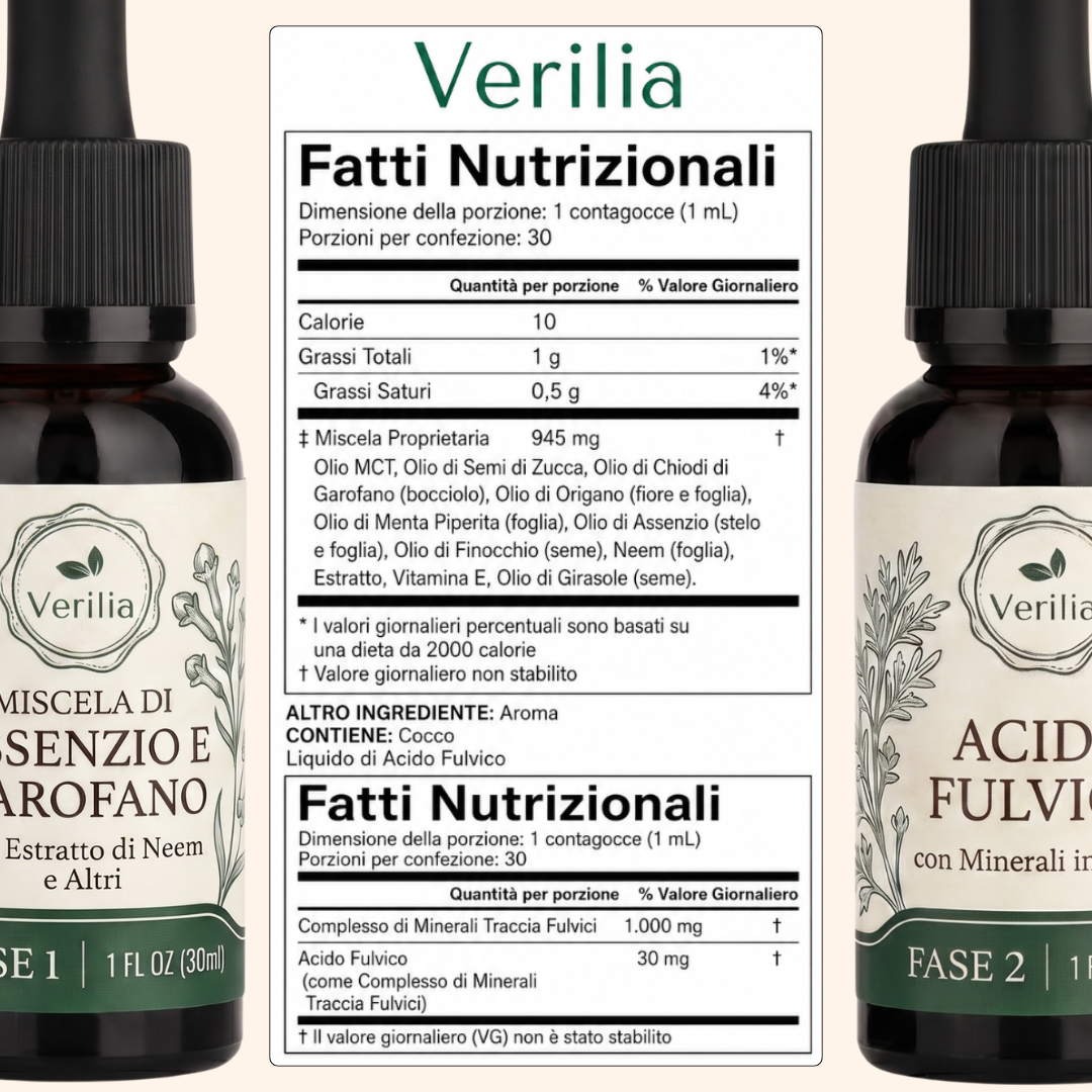 Verilia® GutCleanse – Kit Pulizia Intestinale in 2 Fasi – Detox Naturale a Base di Erbe per un Intestino Più Pulito e Sano