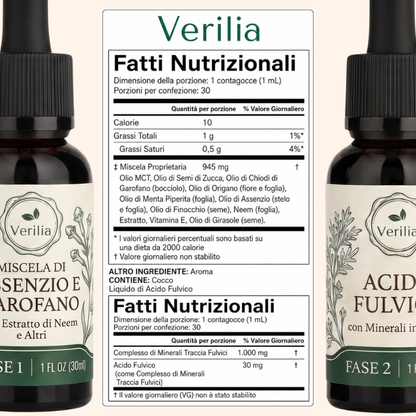 Verilia® GutCleanse – Kit Pulizia Intestinale in 2 Fasi – Detox Naturale a Base di Erbe per un Intestino Più Pulito e Sano