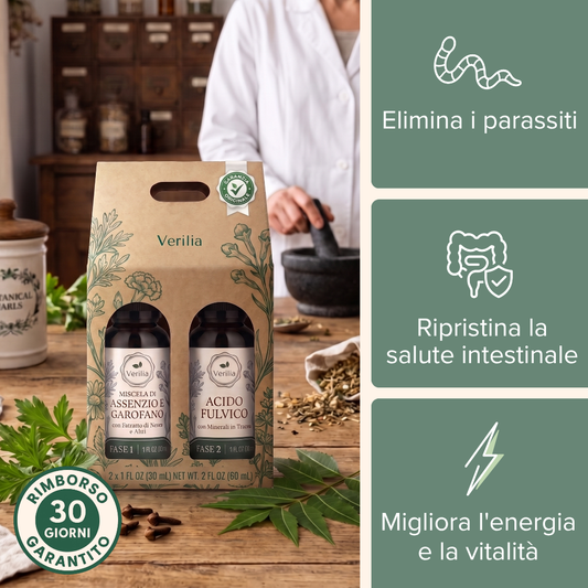 Verilia® GutCleanse – Kit Pulizia Intestinale in 2 Fasi – Detox Naturale a Base di Erbe per un Intestino Più Pulito e Sano