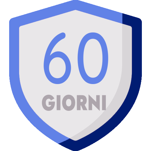 Icona a scudo con la scritta "60 giorni" in blu e grigio.
