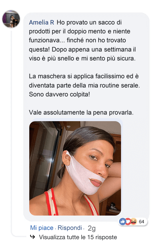 Foto prima e dopo: riduzione visibile del doppio mento.