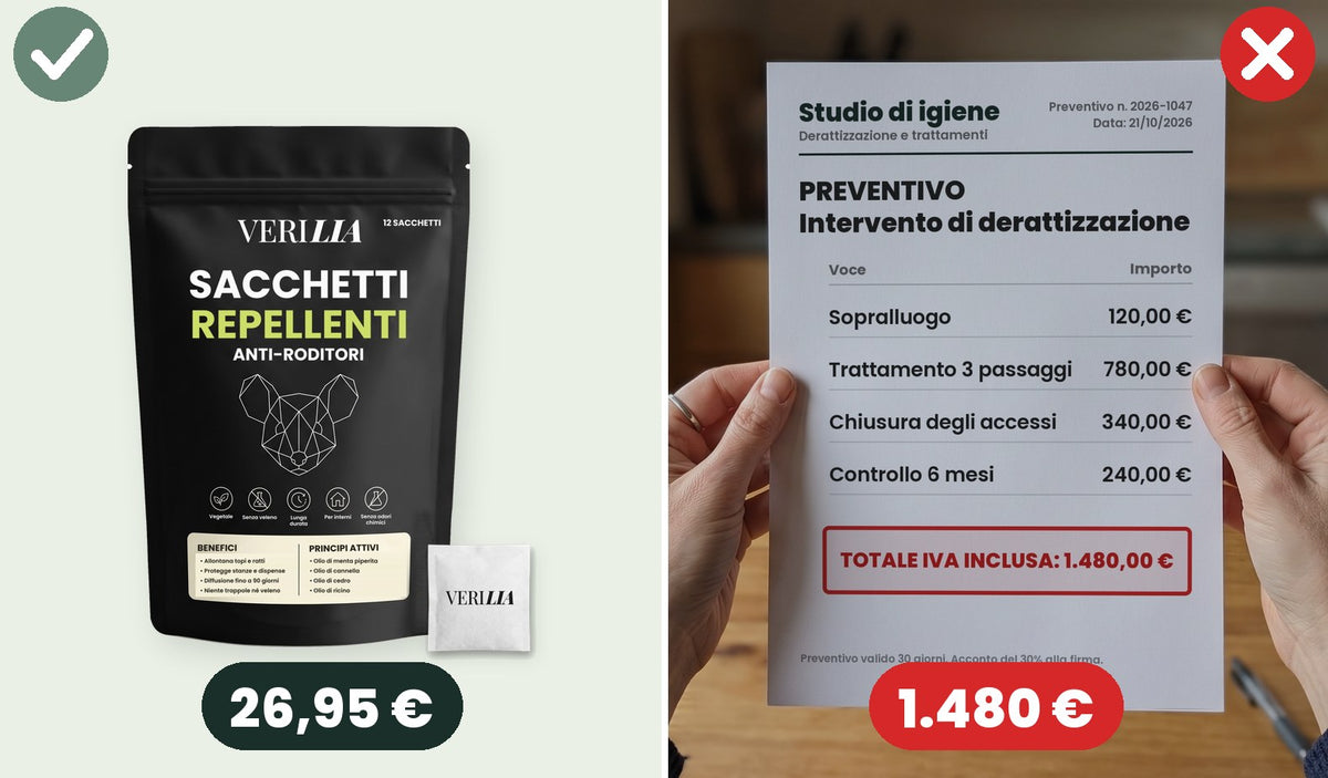 Confronto tra il prezzo dei sacchetti e un intervento professionale