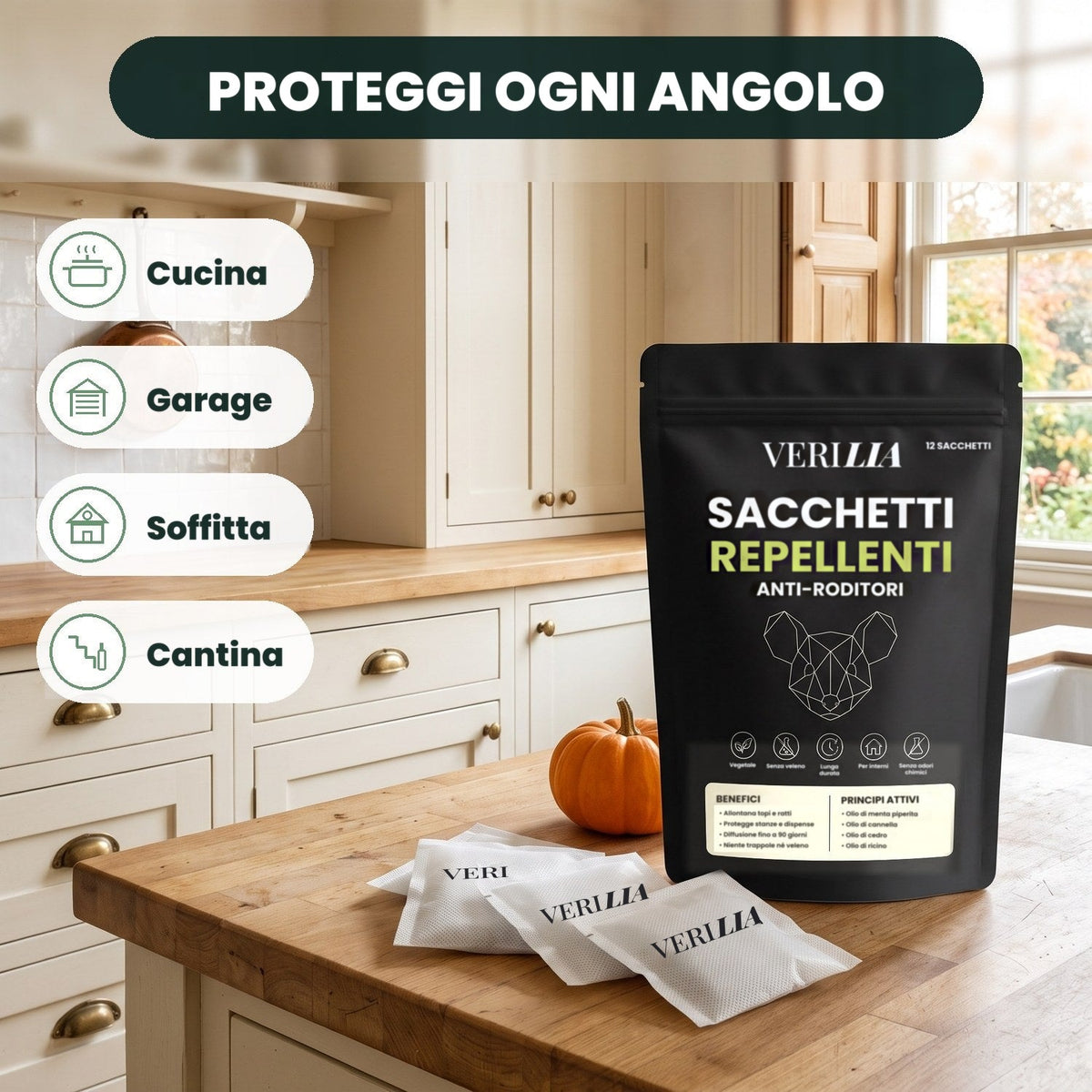 Sacchetti repellenti anti-roditori Verilia