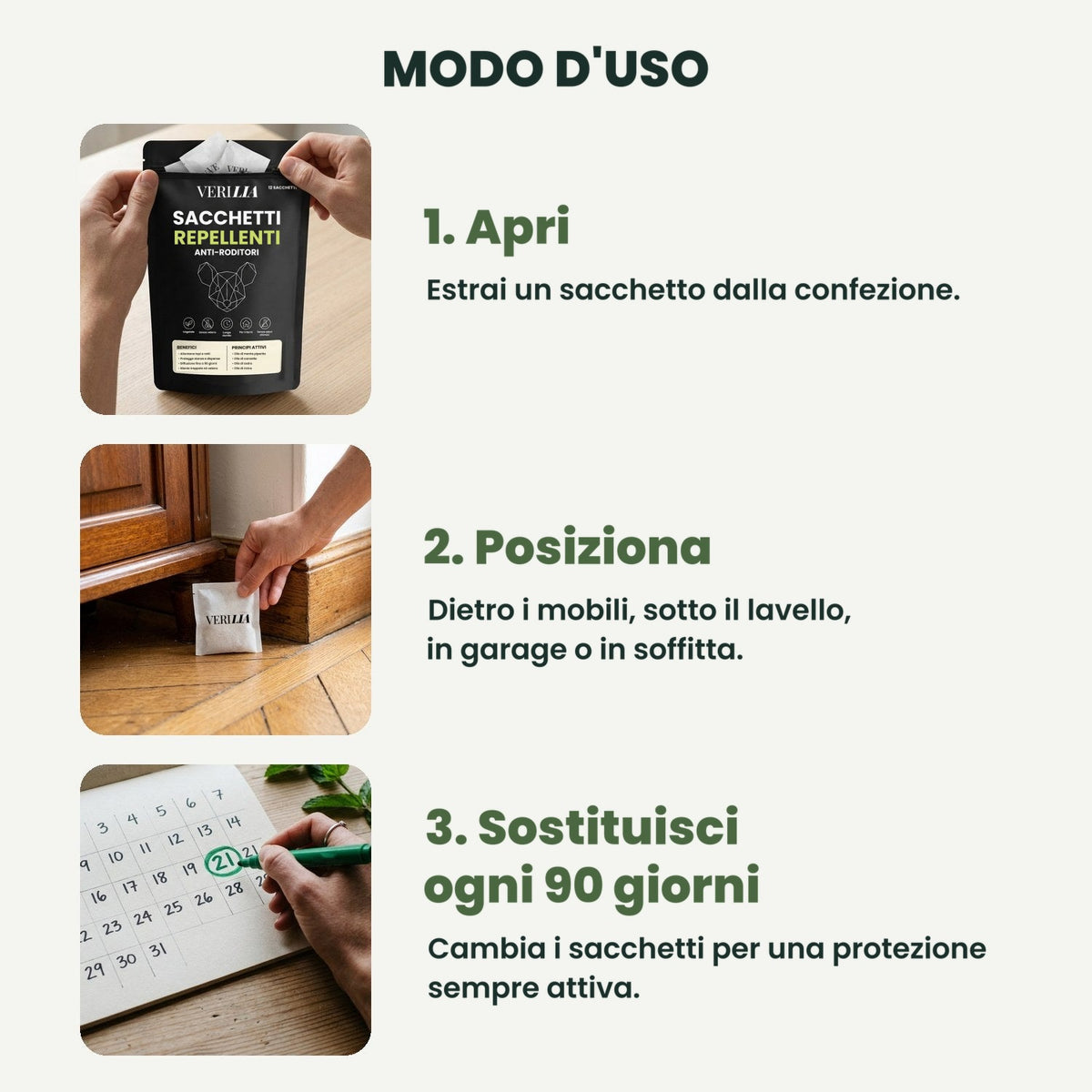 Sacchetti repellenti anti-roditori Verilia